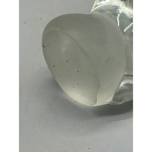 glass owl figurine clear frosted eyes base 4" tall 1.75" base blown glass READ - Picture 4 of 5